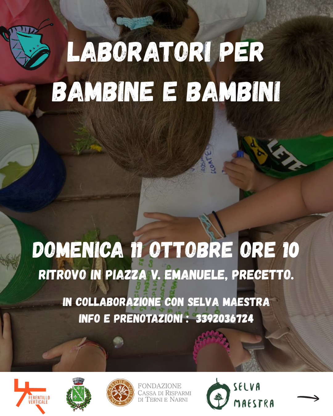 Ferentillo Verticale: Laboratori per bambinə con materiali naturali